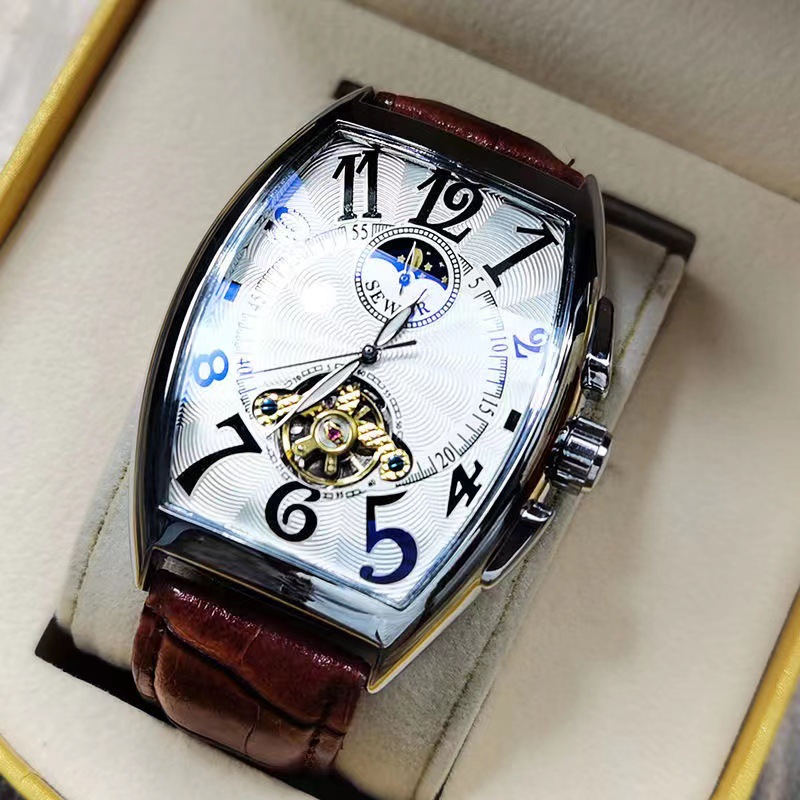 Seiko Watch Presage - SEWOR zegarek mechaniczny mężczyźni złote zegarki