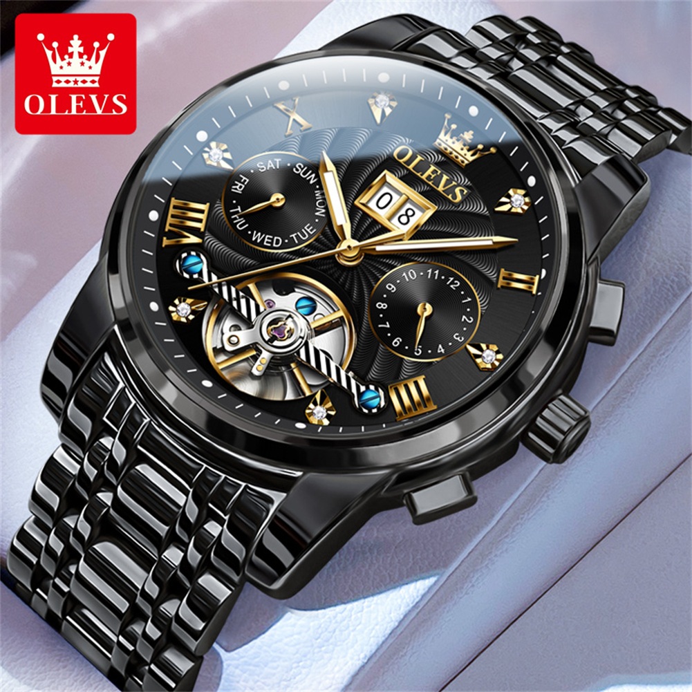 Rolex Watch Datejust - OLEVS Klasyczne męskie zegarki Tourbillon Wielofunkcyjny,