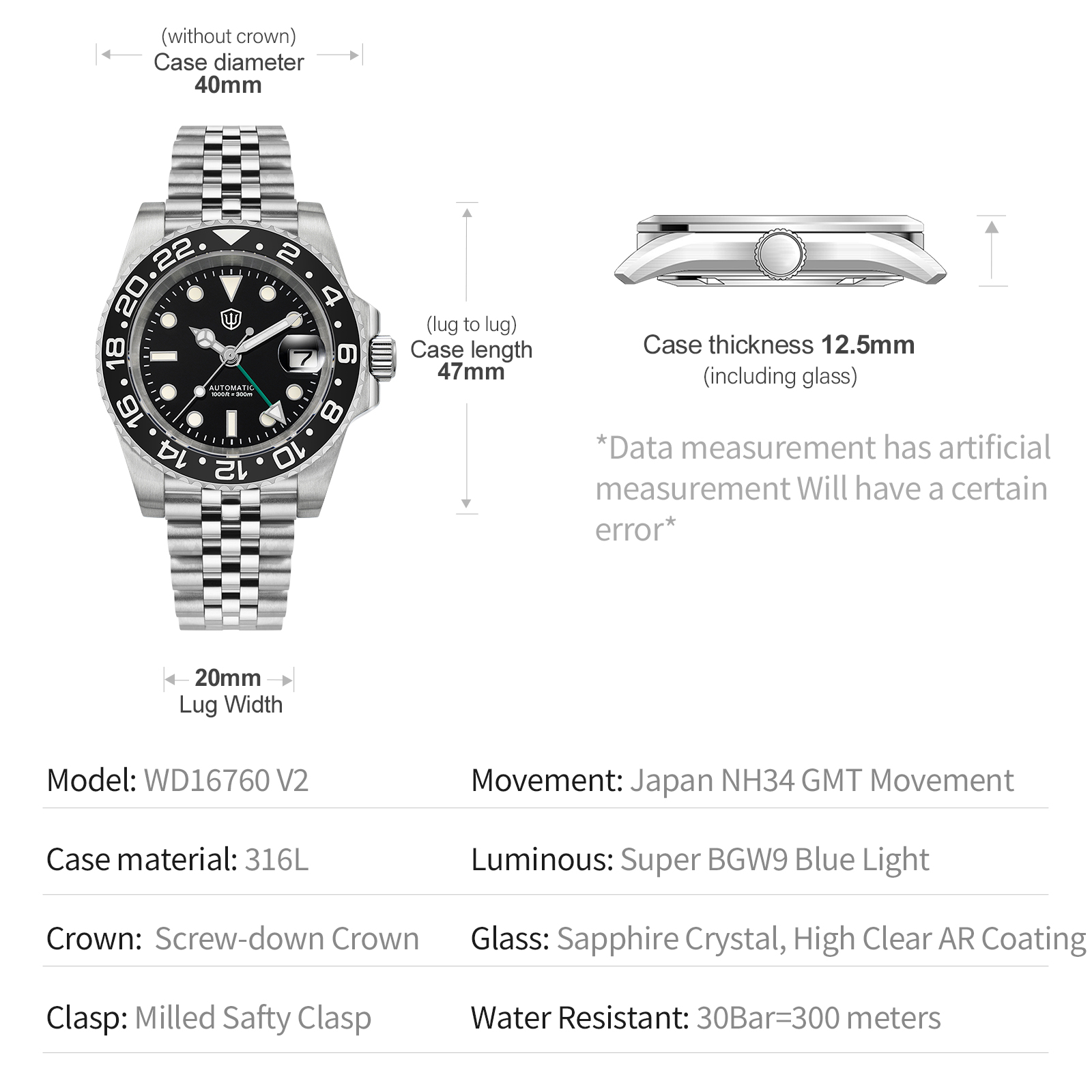 Watchdives NOWY WD16760 V2 NH3 – Rolex Watch Datejust recenzja i cena