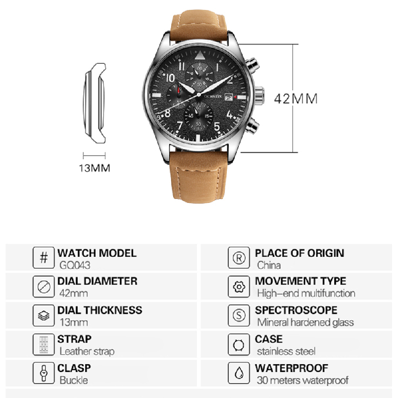 Oryginalne męskie zegarki chro – Leather Watch Band Men recenzja i cena